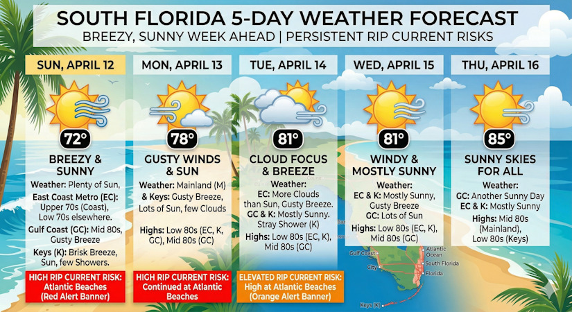 South Florida Forecast: Breezy Conditions And Abundant Sunshine ...