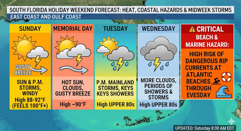 South Florida Holiday Weekend Weather: Intense Heat, Coastal Hazards ...