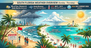 South Florida Weather: A Week of Sizzling Sun, Daily Storms, and Dangerous Beach Rip Currents