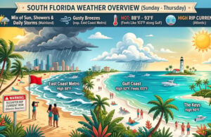 South Florida Weather: A Week of Sizzling Sun, Daily Storms, and Dangerous Beach Rip Currents