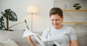 https://www.vecteezy.com/photo/39340485-middle-aged-woman-sitting-sofa-and-reading-newspapers