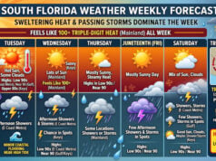 South Florida Weather: Sweltering Triple-Digit Heat and Passing Storms Dominate the Week