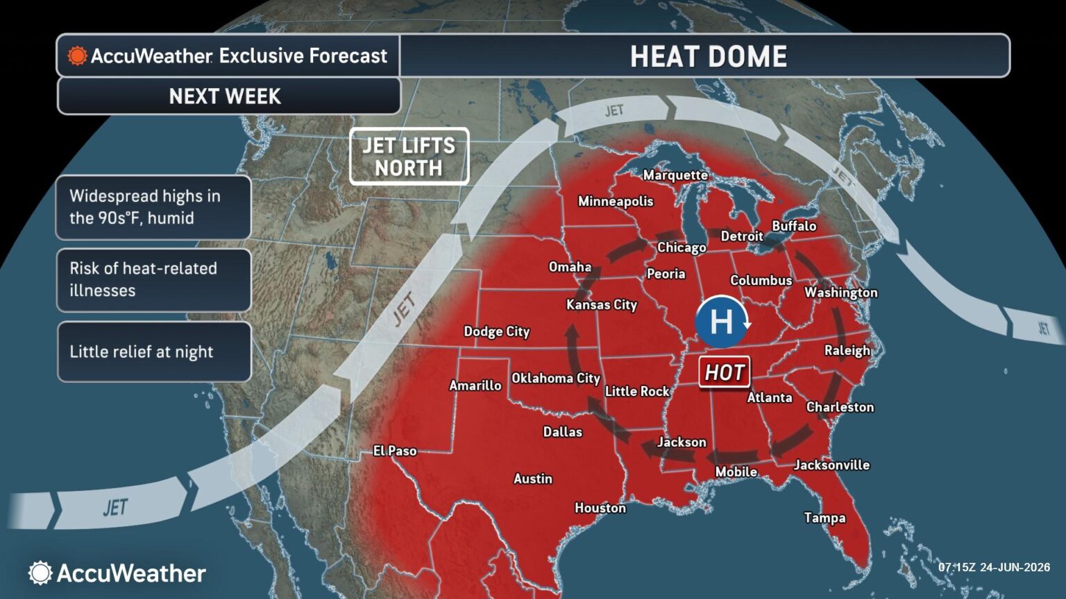 Massive Heat Dome and Severe Storm Threat Loom Over America's Historic ...