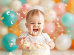 Florida Ranks 6th in the Nation for Baby Celebration Spending — South Florida Is a Big Reason Why https://www.vecteezy.com/photo/50532913-a-baby-is-smiling-while-eating-a-cake