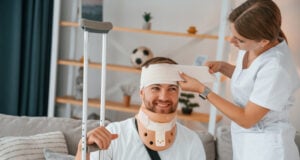 https://www.vecteezy.com/photo/59175841-taking-care-of-bandage-on-the-head-woman-is-helping-injured-man-at-home