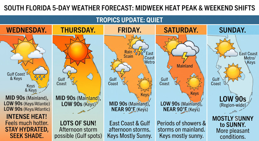 Intense South Florida Heat Waves Peak Midweek Before Weekend Storms ...
