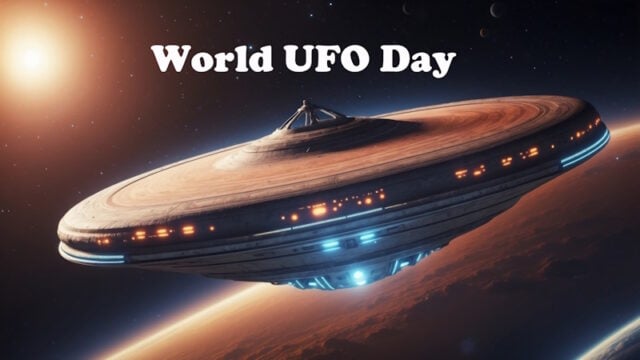 AI Generated. A flying saucer in the vastness of space Science fiction UFOs https://www.vecteezy.com/photo/49548476-a-flying-saucer-in-the-vastness-of-space-science-fiction-ufos