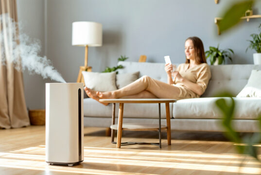 https://www.vecteezy.com/photo/73915570-a-woman-sitting-on-a-couch-in-front-of-a-white-air-purifier