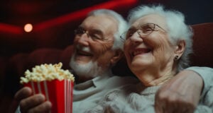 How Catching A Movie Or Visiting A Museum May Keep Your Body Younger https://www.vecteezy.com/photo/58531165-an-elderly-couple-sitting-in-a-theater-with-popcorn