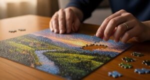 Do Brain Games Really Keep You Sharp as You Age? What Science Says https://www.vecteezy.com/photo/71885836-man-completing-a-jigsaw-puzzle-at-a-table