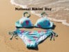 The Bikini Was Designed In 1946 By An Automobile Engineer. It Was 30 Square Inches. https://www.vecteezy.com/photo/75644084-a-bikini-and-a-pair-of-panties-on-the-beach