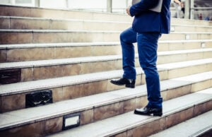 Climbing Stairs Linked To 39% Lower Risk Of Heart Disease Death, Large Study Finds https://www.magnific.com/free-photo/close-up-young-businessman-walking-upstairs-outside-office_1603392.htm#fromView=search&page=1&position=18&uuid=bdadf998-3237-4a29-b8d8-c6c3c75fcba6&track=ais_hybrid&query=climbing+stairs