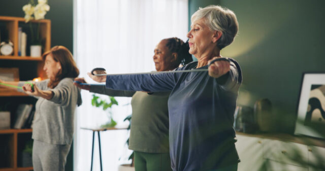 391955 https://www.magnific.com/premium-photo/fitness-stretching-senior-people-with-band-home-exercise-training-workout-living-room-retirement-sports-class-women-with-equipment-wellness-healthy-body-cardio_305411999.htm#fromView=search&page=1&position=15&uuid=f8f48787-88e3-414e-b8ed-9bbed2d27357&query=senior+women+exercising
