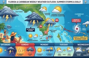 South Florida Braces for Daily Thunderstorms and Sweltering Heat as Tropical Storm Dolly Nears the Leeward Islands