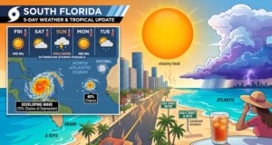 South Florida Weather: Steamy Mid-90s Heat, Daily Storms, and Tropics Update