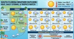 Daily Afternoon Storms, Scorching Heat, and Eastern Atlantic Tropics Watch