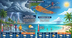 Scorching 90s Heat, Daily Afternoon Storms, and Active Atlantic Tropical Waves