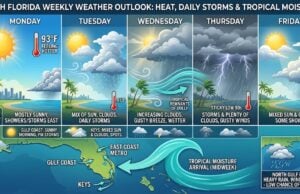 South Florida Faces Daily Storms and High Heat as Tropical Moisture Approaches