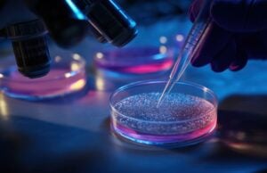 Researchers Discover Immune ‘Off Switch’ Used By Cancer Cells https://www.vecteezy.com/photo/72701838-a-gloved-hand-uses-a-pipette-to-drop-liquid-onto-a-petri-dish-under-a-microscope-the-dish-contains-a-pink-liquid-and-there-are-several-other-dishes-nearby