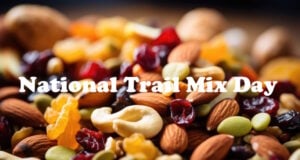 A 1910 Camping Guide Book Mentions A Combination Of Nuts, Raisins, And Chocolate As A Modern Trail Snack https://www.vecteezy.com/photo/49726608-closeup-of-a-homemade-trail-mix-filled-with-nuts-seeds-and-dried-fruits