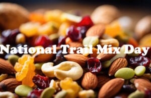 A 1910 Camping Guide Book Mentions A Combination Of Nuts, Raisins, And Chocolate As A Modern Trail Snack https://www.vecteezy.com/photo/49726608-closeup-of-a-homemade-trail-mix-filled-with-nuts-seeds-and-dried-fruits
