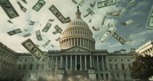 Think the $39 Trillion National Debt Doesn’t Affect You? Here’s How It Reaches Your Wallet https://www.vecteezy.com/photo/59349987-dramatic-scene-of-cash-raining-down-near-the-capitol-building