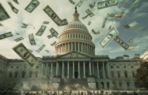 Think the $39 Trillion National Debt Doesn’t Affect You? Here’s How It Reaches Your Wallet https://www.vecteezy.com/photo/59349987-dramatic-scene-of-cash-raining-down-near-the-capitol-building