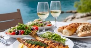 https://www.vecteezy.com/photo/65379136-grilled-fish-with-salad-and-white-wine-enjoying-sea-view-in-a-luxury-restaurant