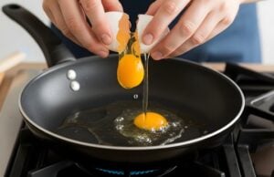 How Does the 30/30/30 Morning Routine Help With Weight Loss? https://www.vecteezy.com/photo/78104420-person-cracking-fresh-egg-into-a-hot-frying-pan-on-a-gas-stove-for-healthy-breakfast-preparation-home-cooking-kitchen-scene-culinary-activity