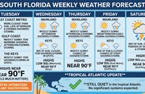 Steamy South Florida Forecast: Daily Thunderstorm Rounds and Sizzling 90s Ahead