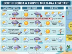 South Florida Forecast: Daily Afternoon Storms, Elevated Rip Currents, and a Developing Atlantic Disturbance