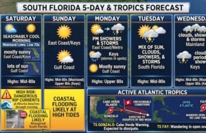 Sunny, Mild Weekend Ahead for South Florida with Coastal Flooding Hazards and Active Atlantic Tropics