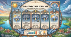 South Florida Forecast: Sizzling 90s, Afternoon Storms, and Palm Beach Rip Currents as Tropics Stay Quiet
