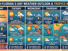 South Florida Forecast: Sizzling 90-Degree Heat, Daily Afternoon Storms, and Tropics Watch