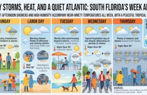 Daily Storms and Sultry Nineties Dominate Labor Day Week