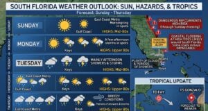 Sunny Skies and Coastal Flood Threats for South Florida as Atlantic Tropics Weaken