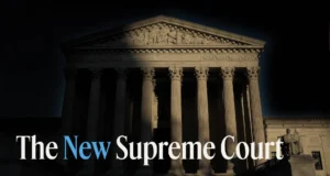 A dark shadow falls across the Supreme Court building.