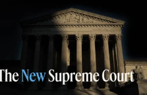 A dark shadow falls across the Supreme Court building.