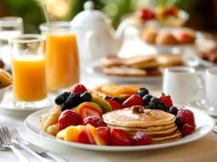 Is Brunch Over? Why Everyone Is Suddenly Meeting For Lunch Instead https://www.vecteezy.com/photo/70099052-a-delicious-breakfast-spread-featuring-pancakes-fresh-fruits-and-beverages-perfect-for-a-morning-feast-or-brunch-setting