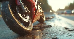 https://www.vecteezy.com/photo/55579264-a-red-motorcycle-rests-on-the-ground-surrounded-by-debris-on-a-wet-road-at-sunset