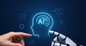 Tech Insiders Have a Blunt Warning: Hit the AI Pause Button https://www.vecteezy.com/photo/70628576-artificial-intelligence-concept-human-and-robot-hands-interacting-with-a-glowing-ai-head-outline-on-blue-background