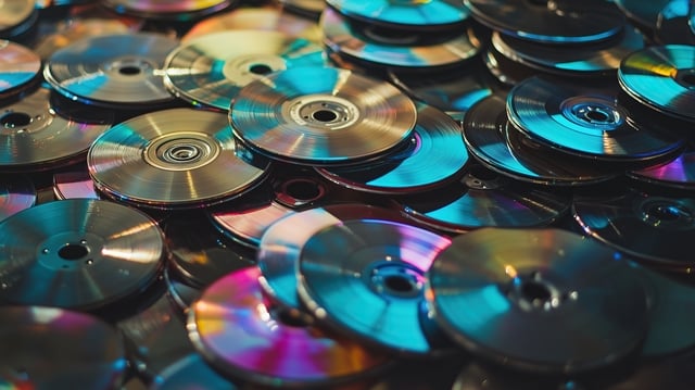 https://www.vecteezy.com/photo/49218414-colorful-stack-of-cds-in-a-chaotic-pile