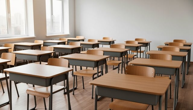 small-vecteezy_empty-classroom-with-wooden-desks-and-chairs_75646549_small https://www.vecteezy.com/photo/75646549-empty-classroom-with-wooden-desks-and-chairs
