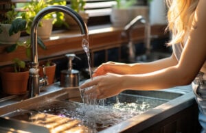 How Better Water and Air Quality Can Support a Healthier Home https://www.vecteezy.com/photo/28536576-housewife-washing-hands-after-washing-dishes-in-at-the-kitchen-sink-generative-ai