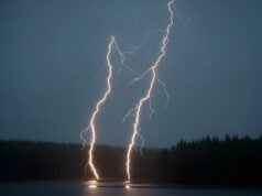 Fatal Florida Lightning Incident Highlights How Quickly a Lightning Threat Can Develop (Video) https://www.vecteezy.com/photo/72919060-two-powerful-lightning-bolts-strike-a-dark-lake-reflecting-light-against-a-dense-forest-at-night
