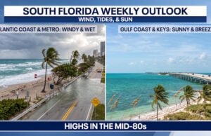 Brisk Winds, Coastal Flooding, and Beach Hazards Grip South Florida Before Midweek Calms
