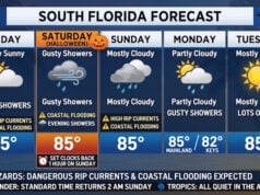 Gusty Breezes, Scattered Showers, and Coastal Flooding Expected Across South Florida Through the Halloween Weekend