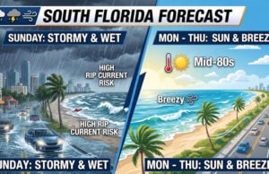 Stormy Sunday Brings Flooding Rain and Beach Hazards Before South Florida Dries Out