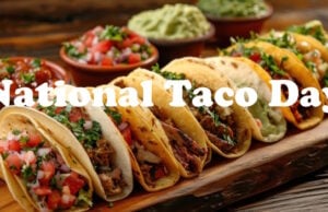 The Word Taco Started In The 18th-Century Silver Mines Of Mexico. Back Then, A “Taco” Meant Paper Wrapped Around Gunpowder. https://www.vecteezy.com/photo/36729501-ai-generated-a-variety-of-tacos-is-on-a-wooden-tray