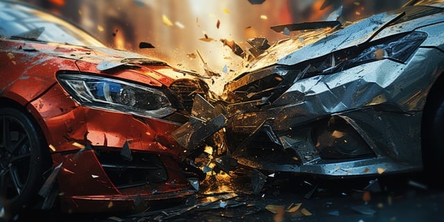 crash of two cars close-up, road accident concept. Generative AI https://www.vecteezy.com/photo/42665504-ai-generated-crash-of-two-cars-close-up-road-accident-concept-generative-ai